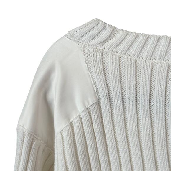 NWT Women's Urban Outfitters Kade Cropped Knit ribbed Jumper Sweater Ivory-Small - Picture 4 of 7